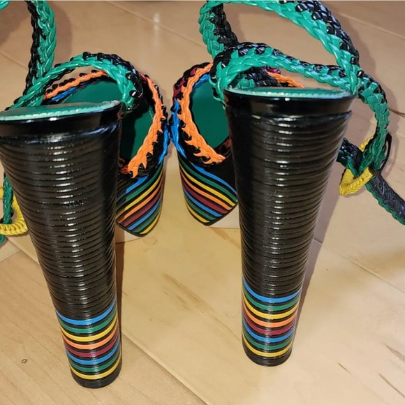 Sergio Rossi Multicolored platform sandals Sz 40 - Picture 5 of 7